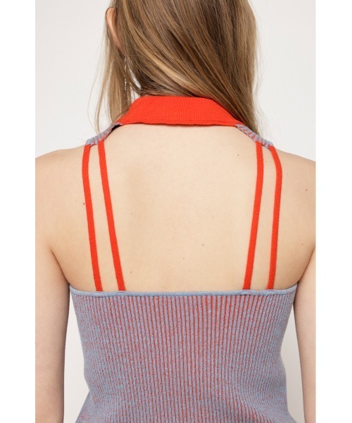 SLY（スライ）の「BACK OPEN H/N KNIT TOPS バックオープン