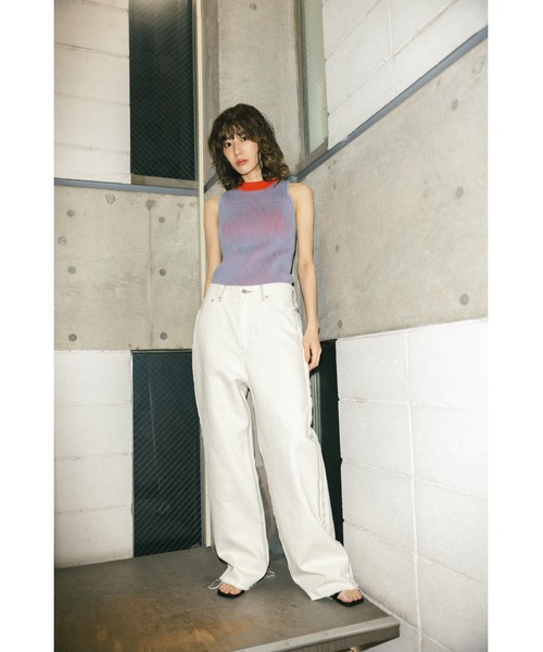 SLY（スライ）の「BACK OPEN H/N KNIT TOPS バックオープン
