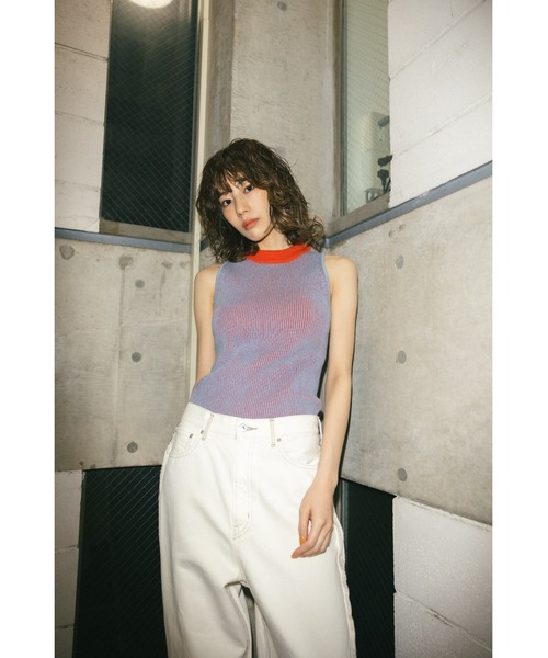 SLY（スライ）の「BACK OPEN H/N KNIT TOPS バックオープン