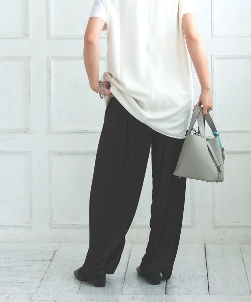 DONOBAN（ドノバン）の「【pufe】プリーツパンツ（その他パンツ・レディース・チャコール/ラベンダー/ライム/グレイッシュベージュ/ブラック・F）」の6枚目の写真