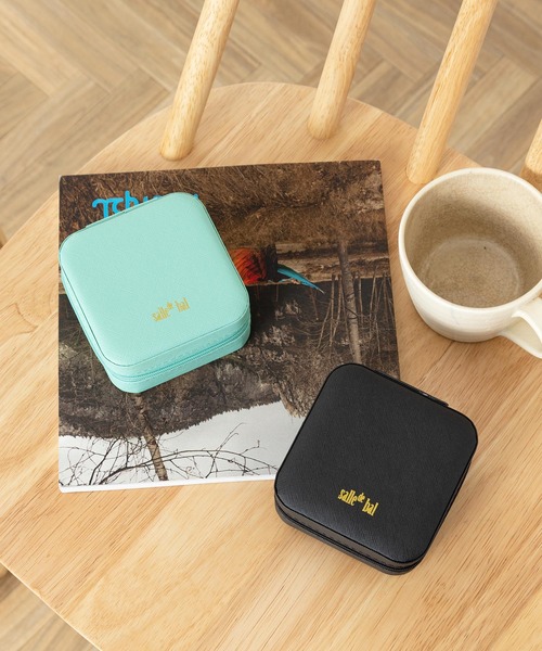 salle de bal（サルデバル）の「ジュエリーボックス アクセサリーケース コンパクトケース 携帯用アクセサリーケース MEI ACCESSORY CASE（収納グッズ・レディース・ブルー/ブラック・FREE）」の5枚目の写真