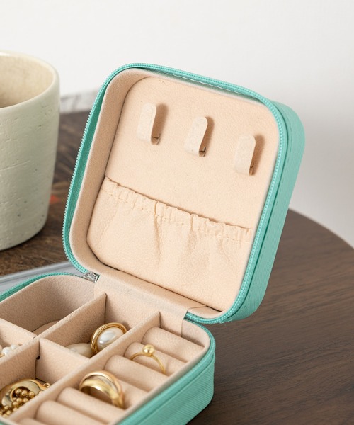 salle de bal（サルデバル）の「ジュエリーボックス アクセサリーケース コンパクトケース 携帯用アクセサリーケース MEI ACCESSORY CASE（収納グッズ・レディース・ブルー/ブラック・FREE）」の7枚目の写真