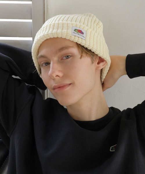 FRUIT OF THE LOOM(フルーツオブザルーム)の「ワッフルビーニー(ニットキャップ/ビーニー・メンズ・ブラック/オレンジ/パープル/オフホワイト・FREE)」の2枚目の写真