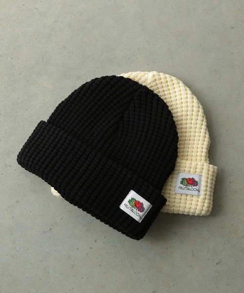 FRUIT OF THE LOOM(フルーツオブザルーム)の「ワッフルビーニー(ニットキャップ/ビーニー・メンズ・ブラック/オレンジ/パープル/オフホワイト・FREE)」の3枚目の写真