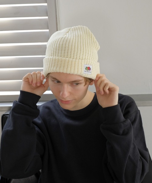 FRUIT OF THE LOOM(フルーツオブザルーム)の「ワッフルビーニー(ニットキャップ/ビーニー・メンズ・ブラック/オレンジ/パープル/オフホワイト・FREE)」の6枚目の写真