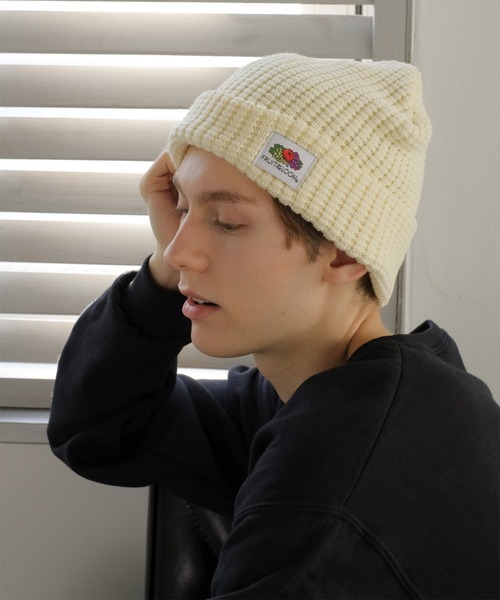FRUIT OF THE LOOM(フルーツオブザルーム)の「ワッフルビーニー(ニットキャップ/ビーニー・メンズ・ブラック/オレンジ/パープル/オフホワイト・FREE)」の8枚目の写真