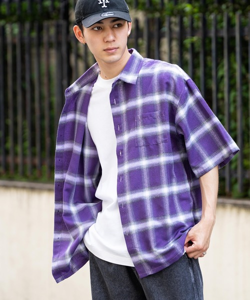 Ressaca（レサーカ）の「オーバーサイズ オンブレチェック半袖シャツ