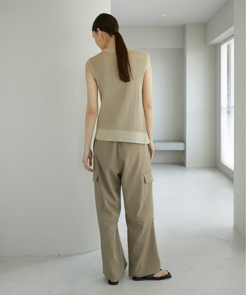 LA PEAU DE GEM（ラポドゥジェム）の「【LA PEAU DE GEM】ストライプ編みリブタンク（タンクトップ・レディース・ブラック/グレー/ベージュ・FREE）」の11枚目の写真