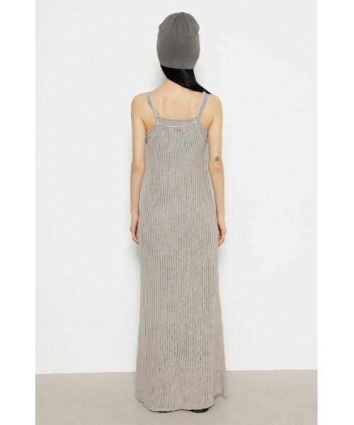 LAGUA GEM（ラグアジェム）の「LOW GAUGE KNIT キャミワンピース（ワンピース・レディース・オフホワイト/グレー/ブラック・FREE）」の4枚目の写真