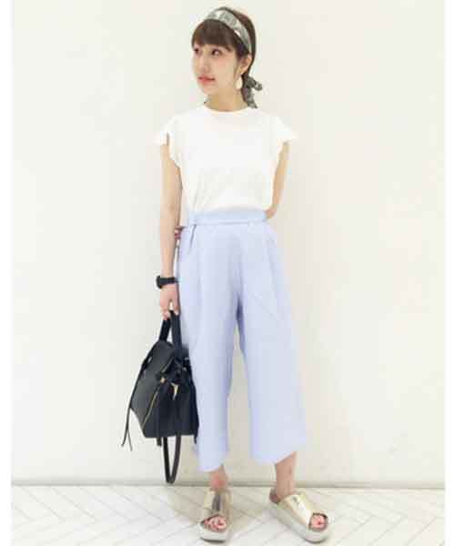 mystic（ミスティック）の「テレコ袖フリルティーシャツ（Tシャツ/カットソー・レディース・オフホワイト/グレー/ミント/ブラック・ﾌﾘ-）」の12枚目の写真