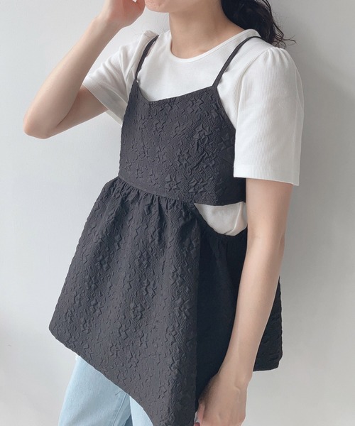 AS KNOW AS plus（アズノゥアズプラス）の「〇脇開きぽこぽこビスチェとTシャツ セット（Tシャツ/カットソー・レディース・ブラック/サックスブルー/オフホワイト・FREE）」の19枚目の写真