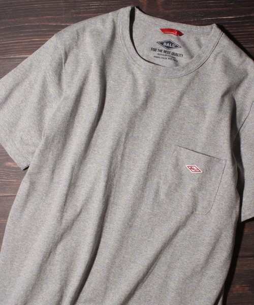 BALL(ボール)の「【BALL/ボール】ヘビーウェイト コットン ショートスリーブ ポケット付き ワンポイントTシャツ(Tシャツ/カットソー・メンズ・ライトグリーン/カーキオリーブ/ライトパープル/杢グレー/ダークブルー/グレイッシュベージュ/ダークネイビー/オフホワイト/ブラック/チャコールグレー/ダークグリーン系/レンガ・M/L/LL)」の4枚目の写真