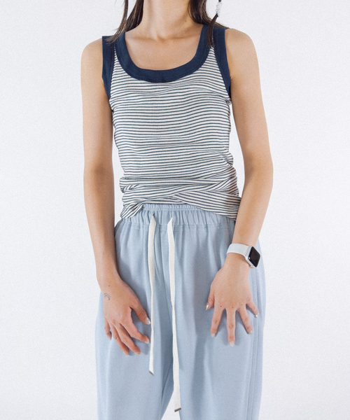 Charles Chaton(シャルルシャトン)の「Robert P.Miller prib SN tank(タンクトップ・レディース・ブルー/ネイビー・FREE)」の1枚目の写真