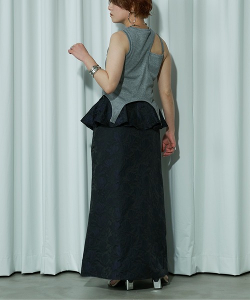 Ezick（エジック）の「Garter design アシメタンクトップ（タンクトップ・レディース・グレー/ブラック/ホワイト・FREE）」の16枚目の写真