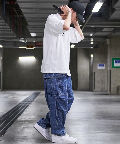 SILVER BULLET(シルバーバレット)の「『CavariA/キャバリア』ケミカル加工デニムカーゴパンツ(デニムパンツ・メンズ・ブルー/ブラック・L/M)」の10枚目の写真