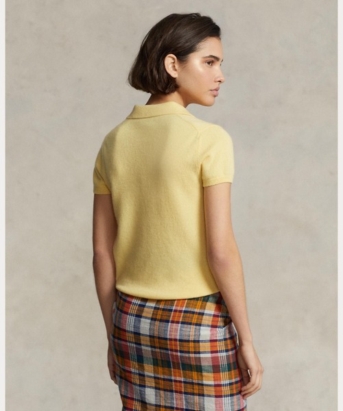 POLO RALPH LAUREN(ポロ ラルフ ローレン)の「スリム フィット カシミヤ ポロシャツ(ポロシャツ・レディース・イエロー・L/M/S/XL/XS)」の6枚目の写真