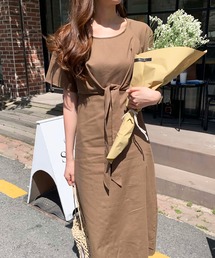 Doula Doula（ドゥーラドゥーラ）の「半袖バックシャンワンピース（ワンピース・レディース）」