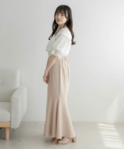 Ambre Ciel（アンブルシエル）の「2wayシアーリボントップス／【WEB/EC限定商品】（シャツ/ブラウス・レディース・オフホワイト/チャコールグレー・FREE）」の3枚目の写真