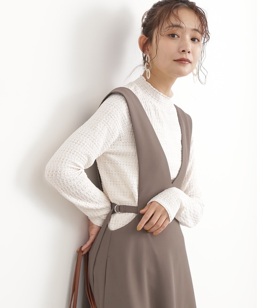 N.（N. Natural Beauty Basic）（エヌエヌナチュラルビューティーベーシック）の「◆ポコポコインナーカットソー（Tシャツ/カットソー・レディース・オフホワイト/ブラック/ピンク・MEDIUM）」の2枚目の写真