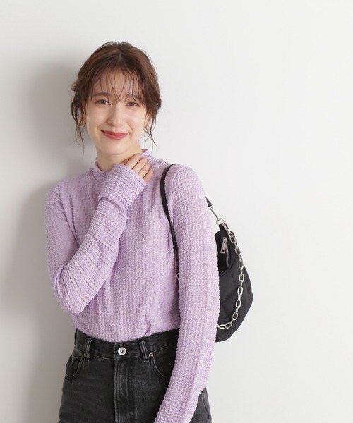 N.（N. Natural Beauty Basic）（エヌエヌナチュラルビューティーベーシック）の「◆ポコポコインナーカットソー（Tシャツ/カットソー・レディース・オフホワイト/ブラック/ピンク・MEDIUM）」の21枚目の写真