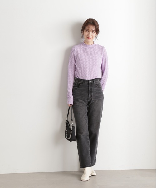 N.（N. Natural Beauty Basic）（エヌエヌナチュラルビューティーベーシック）の「◆ポコポコインナーカットソー（Tシャツ/カットソー・レディース・オフホワイト/ブラック/ピンク・MEDIUM）」の22枚目の写真