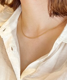 【NiiNa】シンプル小粒ゴールドチェーンピアス