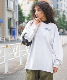 WEGO/ヘビーウエイトハーフジップワンポイントロンT