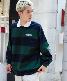 WEGO/ヘビーウエイトハーフジップワンポイントロンT