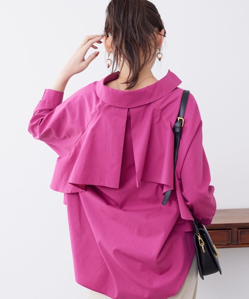 Chez toi(シェトワ)の「7分袖BACKフリルスキッパーシャツ(シャツ/ブラウス・レディース・ピンク/キャメル/オフホワイト/ブラック・FREE)」の19枚目の写真
