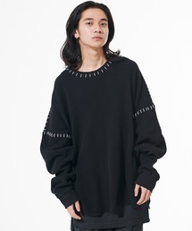 DISCOVERED ディスカバード / DAMAGE WAFFLE CUTSAWN ダメージワッフルビッグシルエットカットソー ロンT / DC-23AW-CU-02