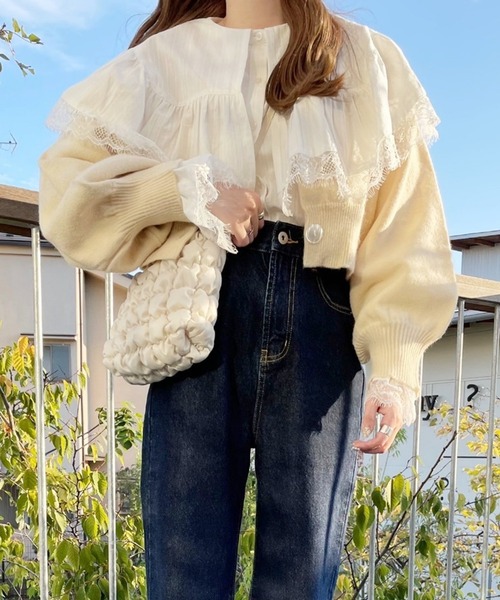 Heather（ヘザー）の「ニットカーディガン（カーディガン/ボレロ・レディース・アイボリー・FREE）」の3枚目の写真