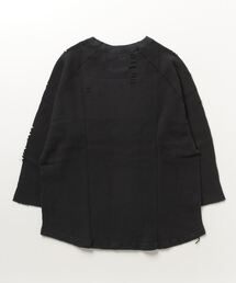 【bukht】ブフト 7分袖 ワッフルTシャツ ダメージ加工 ホワイト サイズM bukht（ブフト）の「【bukht/ブフト】3/4 SLEEVE WAFFLE TEE