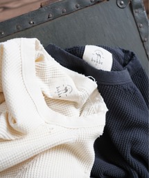 【bukht】ブフト 7分袖 ワッフルTシャツ ダメージ加工 ホワイト サイズM bukht（ブフト）の「【bukht/ブフト】3/4 SLEEVE WAFFLE TEE