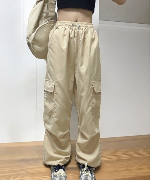 【番8883】chuclla カーゴパンツ　バルーン　未使用　レディS セール】裾 スピンドル 付き レディースイージーカーゴパンツ
