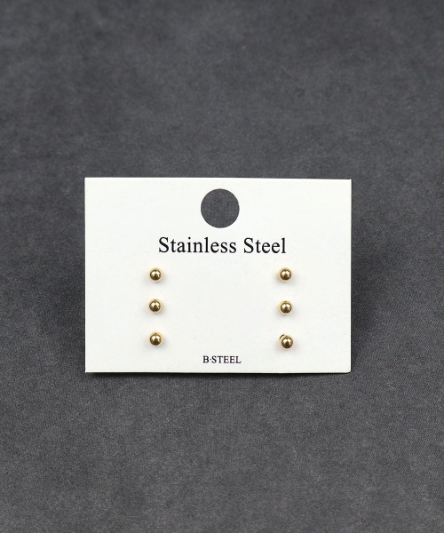 4INT.(フォイント)の「メタルボール スタッドピアス 3セット / サージカルステンレス316L (金属アレルギー対応)(ピアス(両耳用)・メンズ・シルバー/ブラック/ゴールド/ブラック系その他/シルバー系その他/ゴールド系その他・FREE)」の20枚目の写真