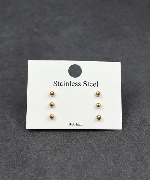 4INT.(フォイント)の「メタルボール スタッドピアス 3セット / サージカルステンレス316L (金属アレルギー対応)(ピアス(両耳用)・メンズ・シルバー/ブラック/ゴールド/ブラック系その他/シルバー系その他/ゴールド系その他・FREE)」の21枚目の写真