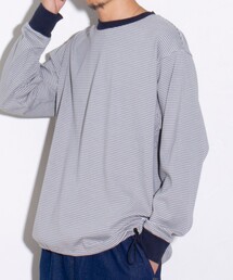 【GLOSTER/グロスター】ドロストリンガーボーダーロンT 長袖Tシャツ