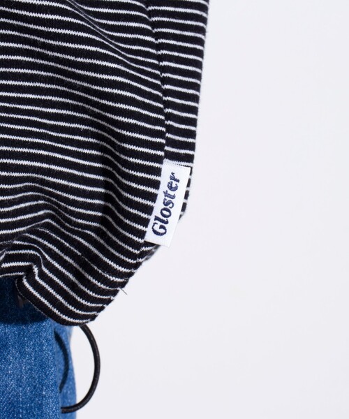 GLOSTER(グロスター)の「【GLOSTER/グロスター】ドロストリンガーボーダーロンT 長袖Tシャツ(Tシャツ/カットソー・メンズ・ブルー/ホワイト/ブラック・S/M/L)」の6枚目の写真