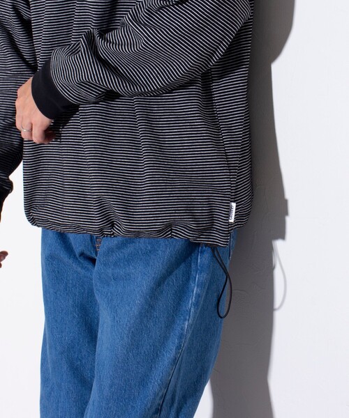 GLOSTER(グロスター)の「【GLOSTER/グロスター】ドロストリンガーボーダーロンT 長袖Tシャツ(Tシャツ/カットソー・メンズ・ブルー/ホワイト/ブラック・S/M/L)」の10枚目の写真