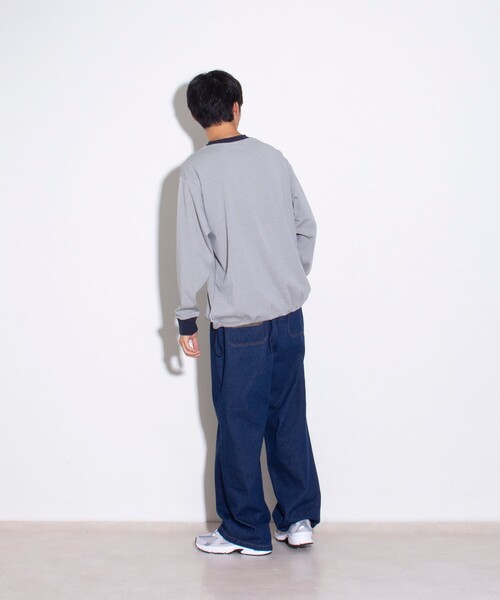 GLOSTER(グロスター)の「【GLOSTER/グロスター】ドロストリンガーボーダーロンT 長袖Tシャツ(Tシャツ/カットソー・メンズ・ブルー/ホワイト/ブラック・S/M/L)」の13枚目の写真