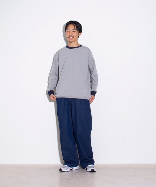 GLOSTER(グロスター)の「【GLOSTER/グロスター】ドロストリンガーボーダーロンT 長袖Tシャツ(Tシャツ/カットソー・メンズ・ブルー/ホワイト/ブラック・S/M/L)」の14枚目の写真