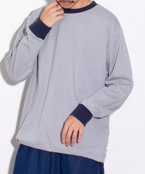GLOSTER(グロスター)の「【GLOSTER/グロスター】ドロストリンガーボーダーロンT 長袖Tシャツ(Tシャツ/カットソー・メンズ・ブルー/ホワイト/ブラック・S/M/L)」の15枚目の写真