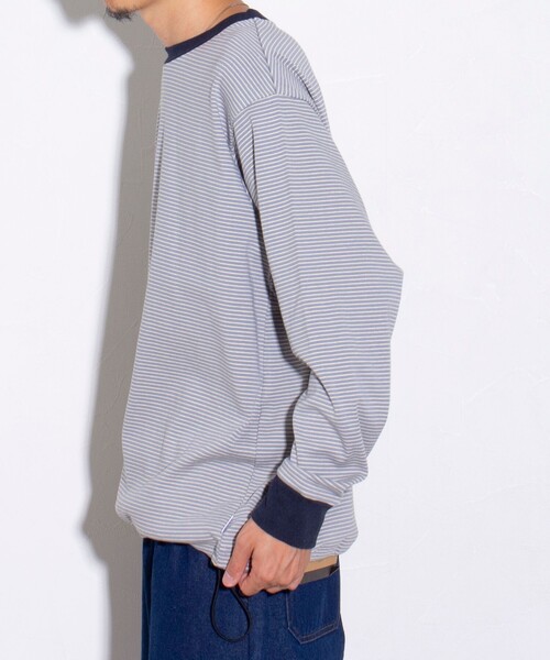 GLOSTER(グロスター)の「【GLOSTER/グロスター】ドロストリンガーボーダーロンT 長袖Tシャツ(Tシャツ/カットソー・メンズ・ブルー/ホワイト/ブラック・S/M/L)」の16枚目の写真