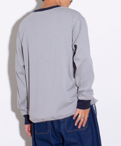 GLOSTER(グロスター)の「【GLOSTER/グロスター】ドロストリンガーボーダーロンT 長袖Tシャツ(Tシャツ/カットソー・メンズ・ブルー/ホワイト/ブラック・S/M/L)」の17枚目の写真