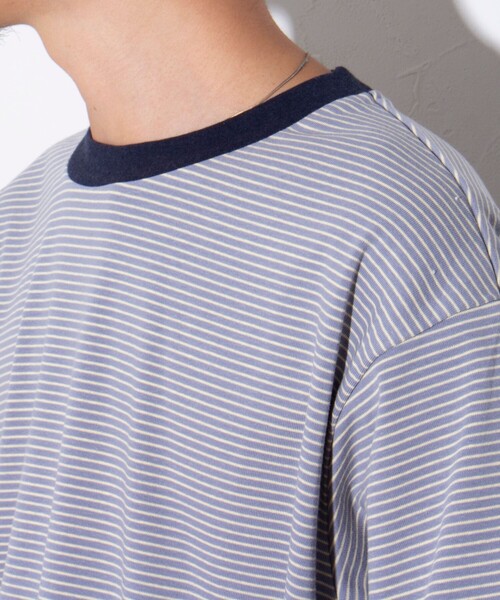 GLOSTER(グロスター)の「【GLOSTER/グロスター】ドロストリンガーボーダーロンT 長袖Tシャツ(Tシャツ/カットソー・メンズ・ブルー/ホワイト/ブラック・S/M/L)」の18枚目の写真