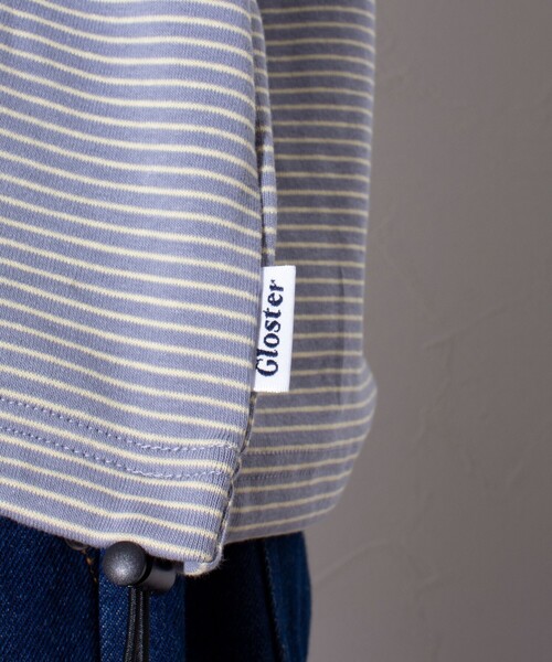 GLOSTER(グロスター)の「【GLOSTER/グロスター】ドロストリンガーボーダーロンT 長袖Tシャツ(Tシャツ/カットソー・メンズ・ブルー/ホワイト/ブラック・S/M/L)」の20枚目の写真