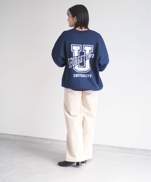 ニット セーター 「DISCUS×UNIV.E TOWN」カレッジニット　WEB限定 レディース メンズ セール】【DISCUS×UNIV.GEORGE TOWN】カレッジニット WEB限定
