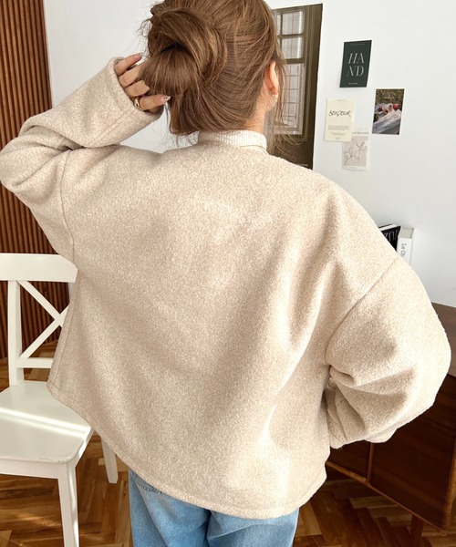 【ADORE】ノーカラー ジップアップ ウールブルゾン　M(38) ADORE】ノーカラー ジップアップ ウールブルゾン M(38) ADORE