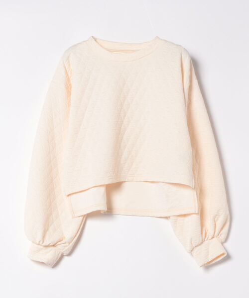 STYLEBLOCK(スタイルブロック)の「カットジャガードキルトショートプルオーバー(Tシャツ/カットソー・レディース・チャコールグレー/ブラック/アイボリー・M)」の1枚目の写真