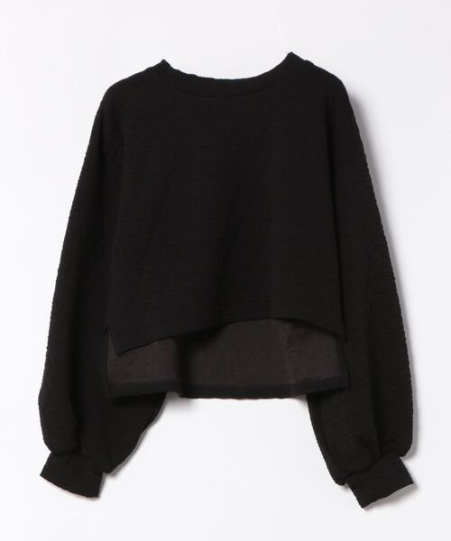 STYLEBLOCK(スタイルブロック)の「カットジャガードキルトショートプルオーバー(Tシャツ/カットソー・レディース・チャコールグレー/ブラック/アイボリー・M)」の2枚目の写真